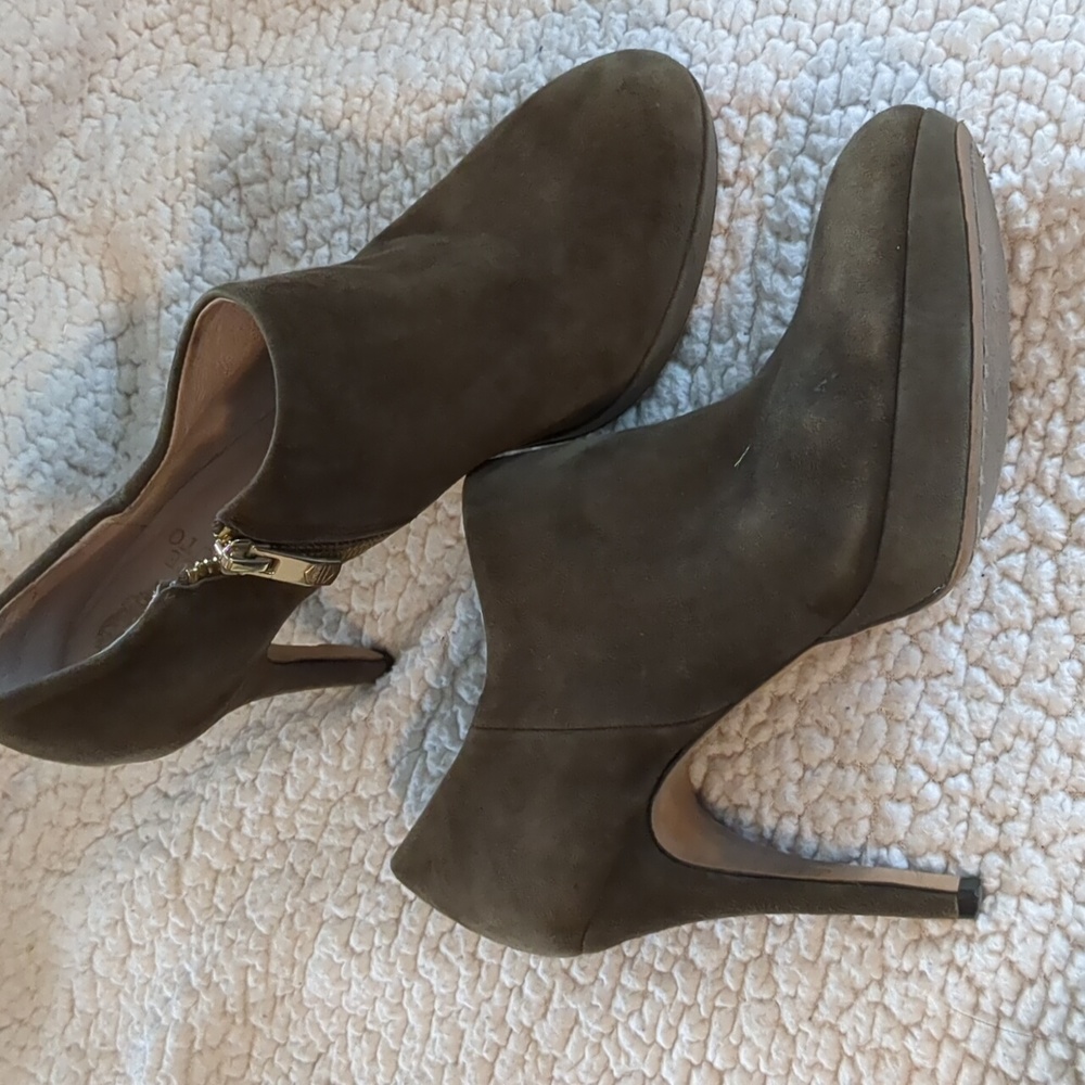 Vince Camuto Olive Green Suede Booties
